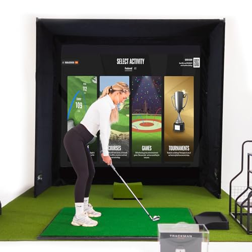 GolfBays SIMBOX Golf Simulator Enclosure โ Premium Golf at Home Practice, Easy Setup, Various Sizes, Fabric with Durable Frame & Impact Screen