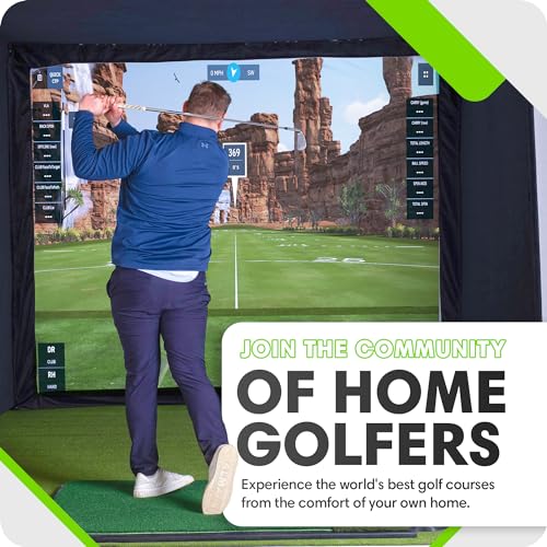 GolfBays SIMBOX Golf Simulator Enclosure โ Premium Golf at Home Practice, Easy Setup, Various Sizes, Fabric with Durable Frame & Impact Screen