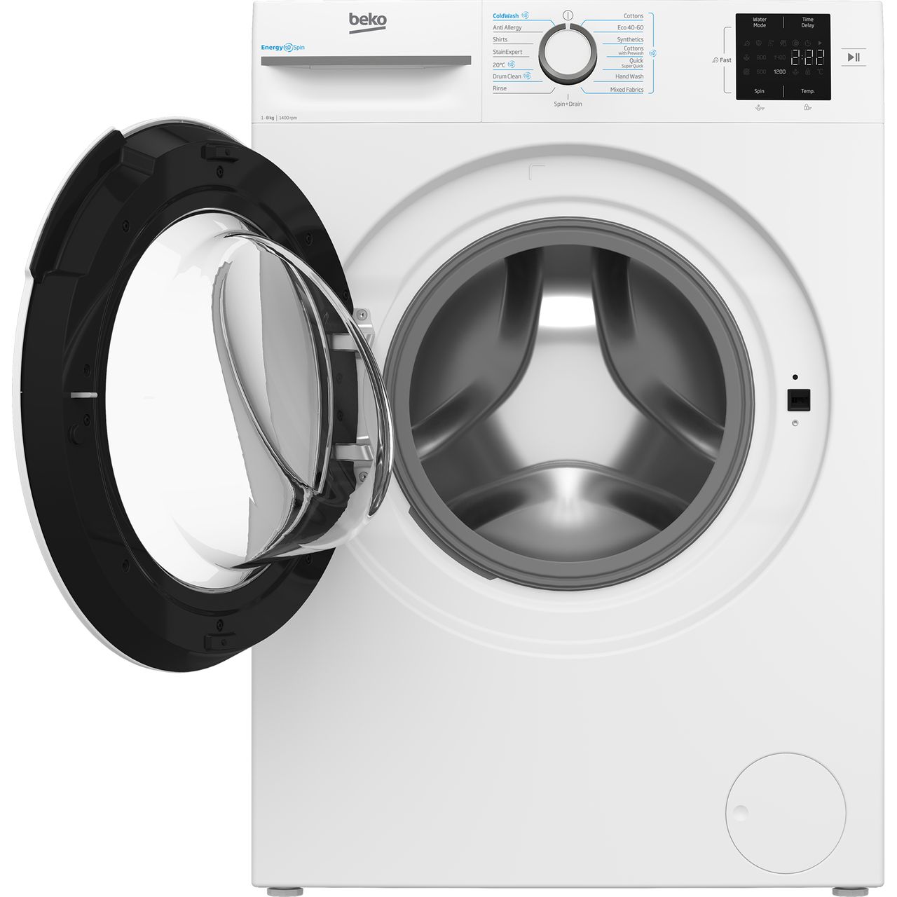 Beko EnergySpin™ BM3WT3841W 8kg Washing Machine with 1400 rpm - White - A Rated