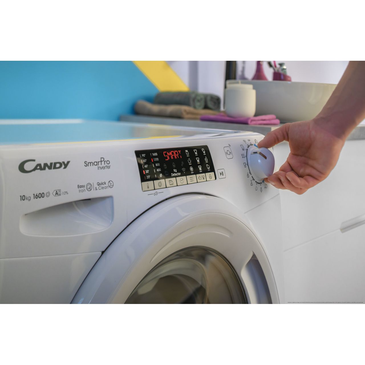 Candy Smart Pro Inverter CSO696TWM6-80 9kg WiFi Connected Washing Machine with 1600 rpm - White - A Rated