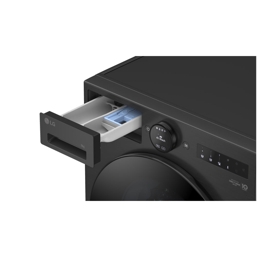 LG F4X7009TBB 9kg 1400 Spin AI Direct Drive Freestanding Washing Machine Black
