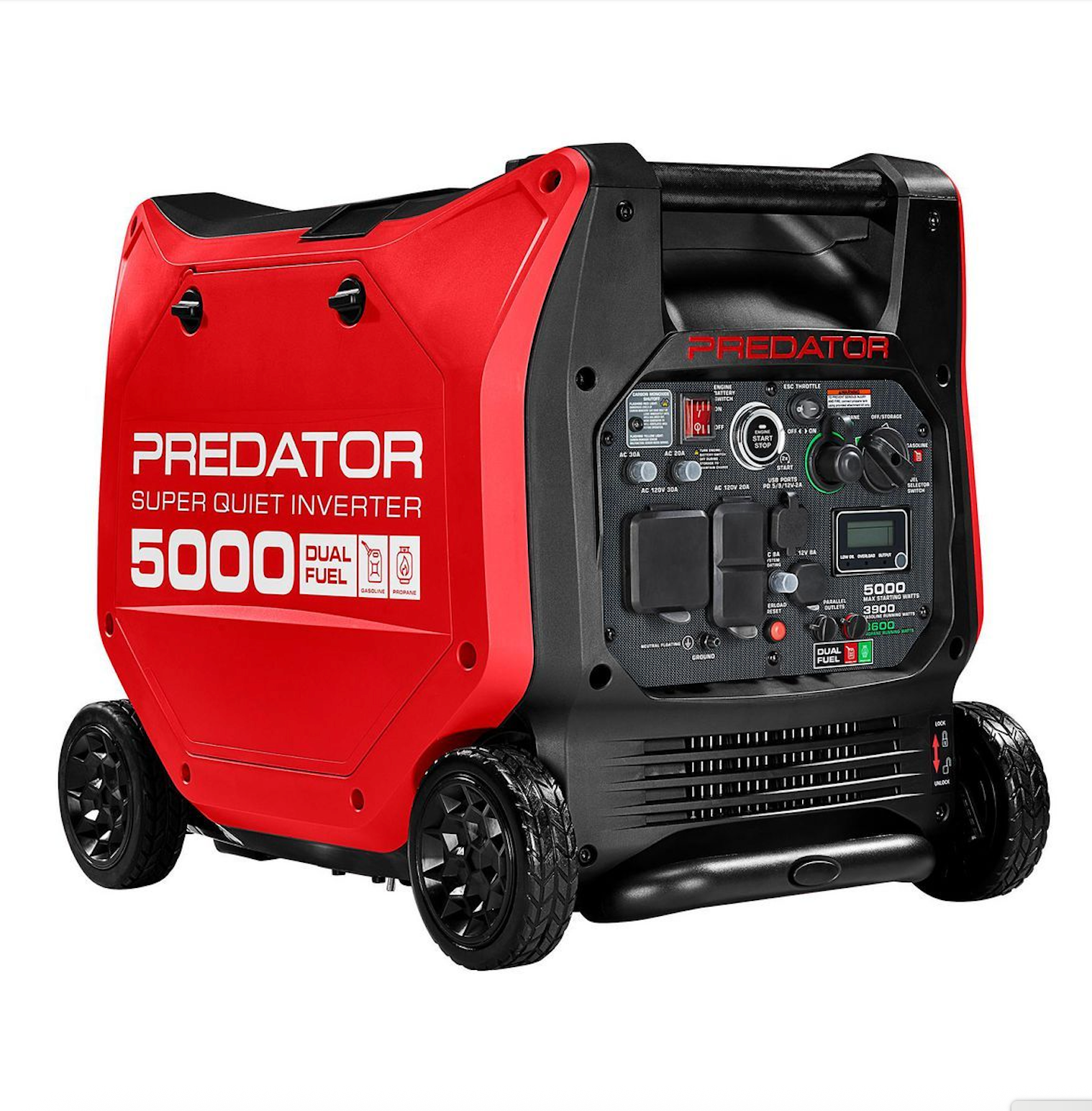 Predator 5000 Watt Dual-Fuel Super Quiet Inverter Generator with Remote Start and CO Secure Technology