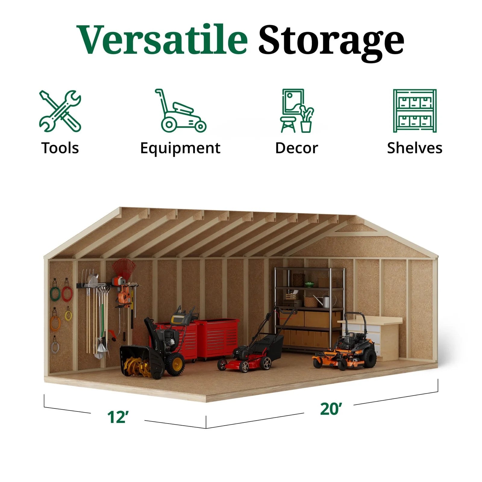 Home shed Little Cottage Co Value Gable Wood Shed Kit Blaze 32 In.