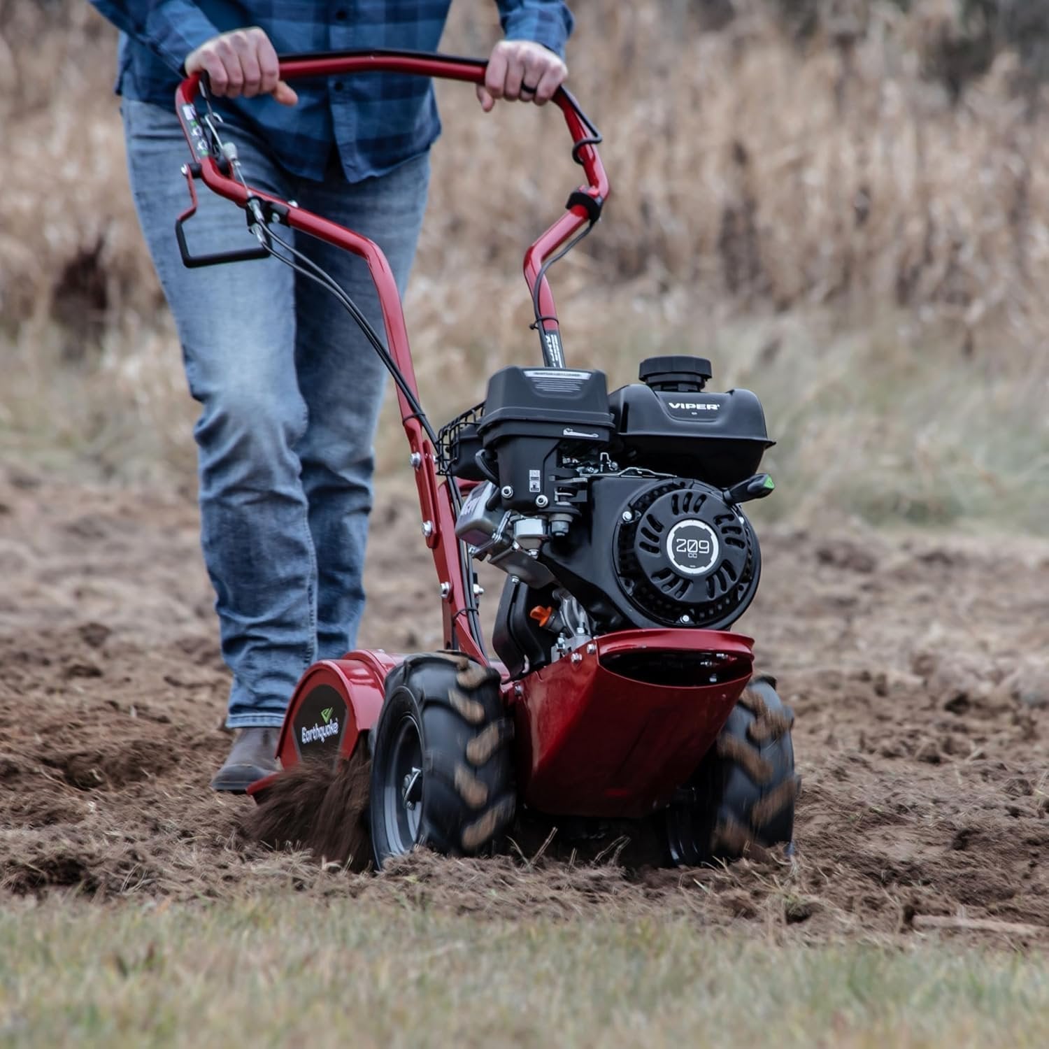 EARTHQUAKE Victory Rear Tine Tiller 209cc 4-Cycle Viper Engine Model 39381 Red/Black