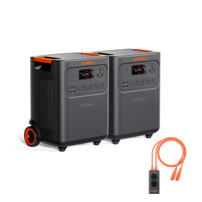 Jackery HomePower 3600 Plus Portable Power Station with 2x 200W Solar Panels, 3600W AC Output, 3584Wh LFP Solar Generator, Expandable up to 21kWh, Essential Home Backup for Home Use, Emergencies, RV
