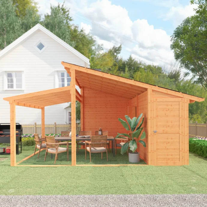 AECOJOY 20′ × 12.5′ Outdoor Wooden Gazebo with Storage Room