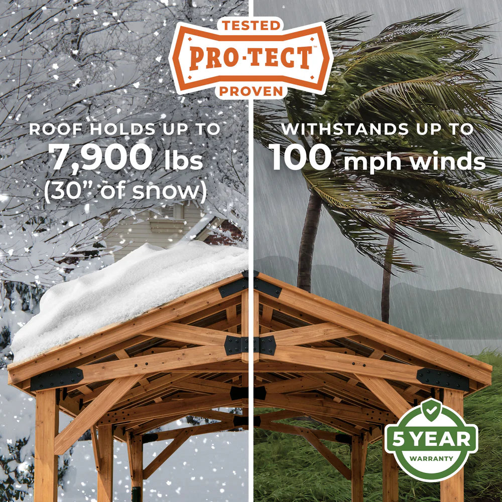 Backyard Discovery Arlington 12×12 Gazebo with Electric – Lt Brown