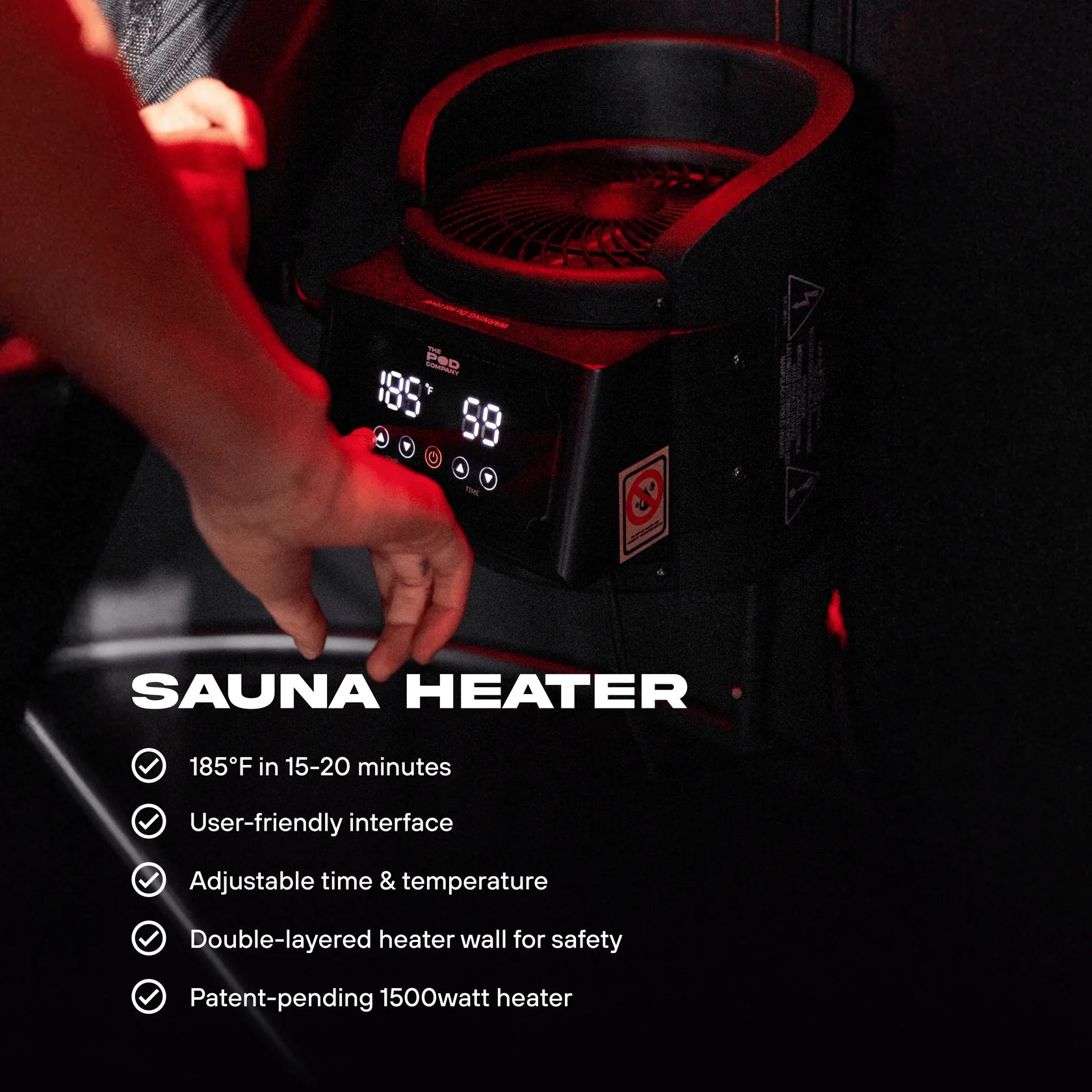 The Pod Company Sauna Pod 2.0 Portable 185°F Dry Heat Sauna with Natural Cotton and Red Light