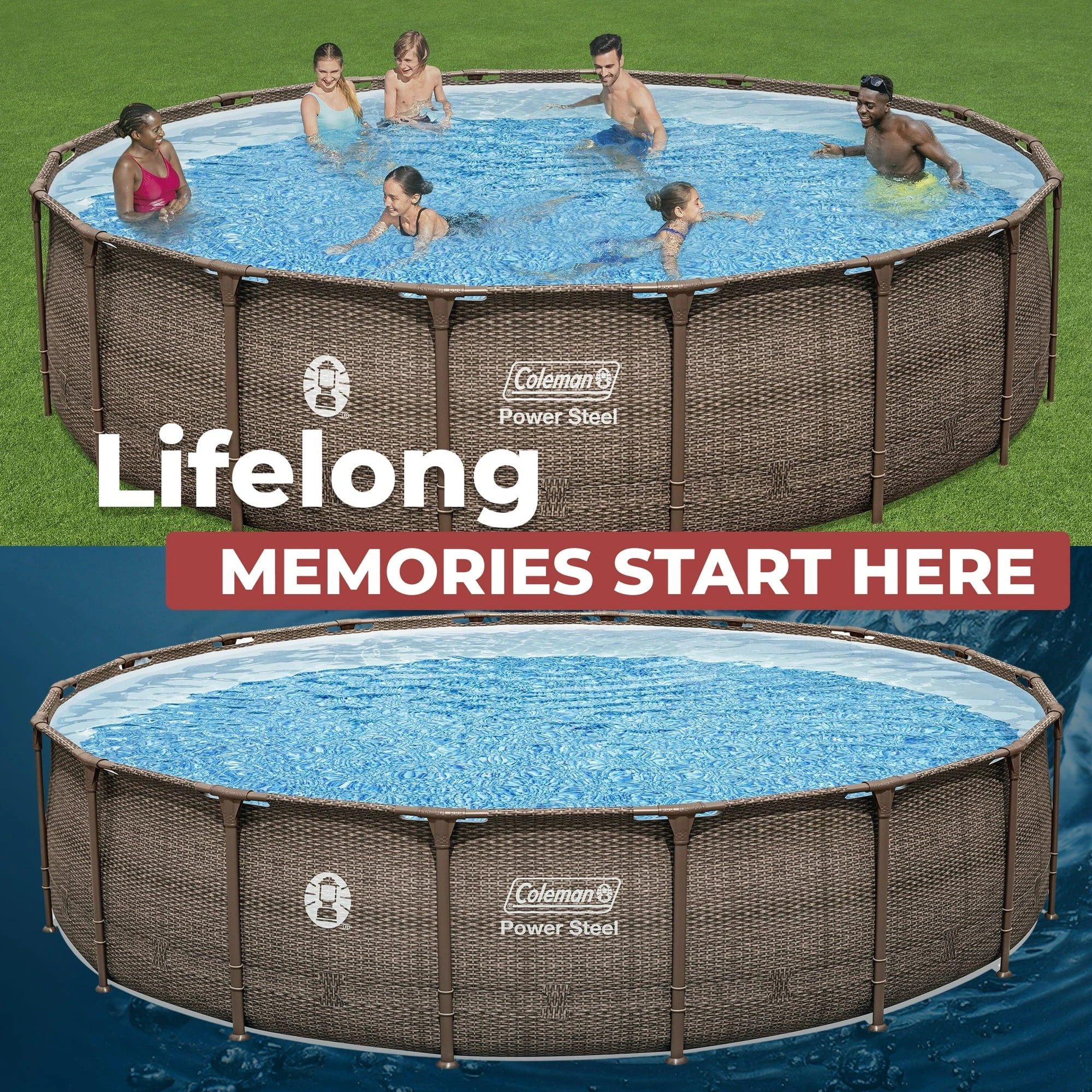 Coleman Power Steel 18 ft. x 48 in. Round Metal Frame Above Ground Pool Set