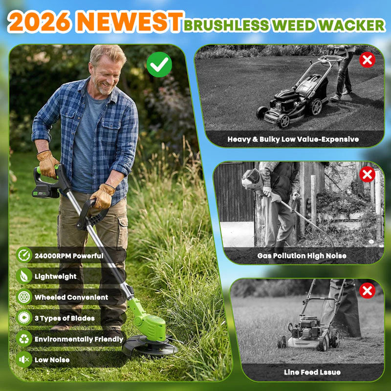 IToolMax 3 In 1 Cordless Grass Trimmer, Weed Eater and Edger