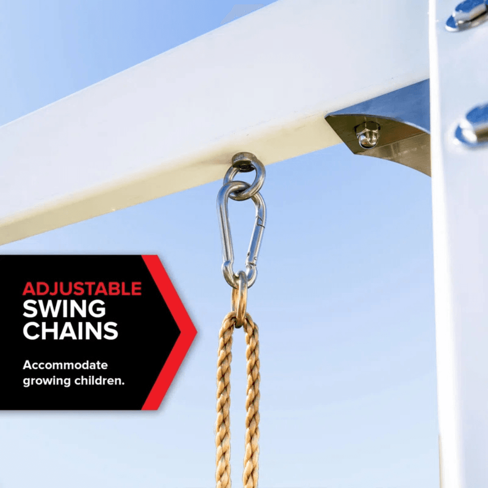 Sports power Vinyl-Covered Wood Swing Set – Classic & Durable for Outdoor Fun