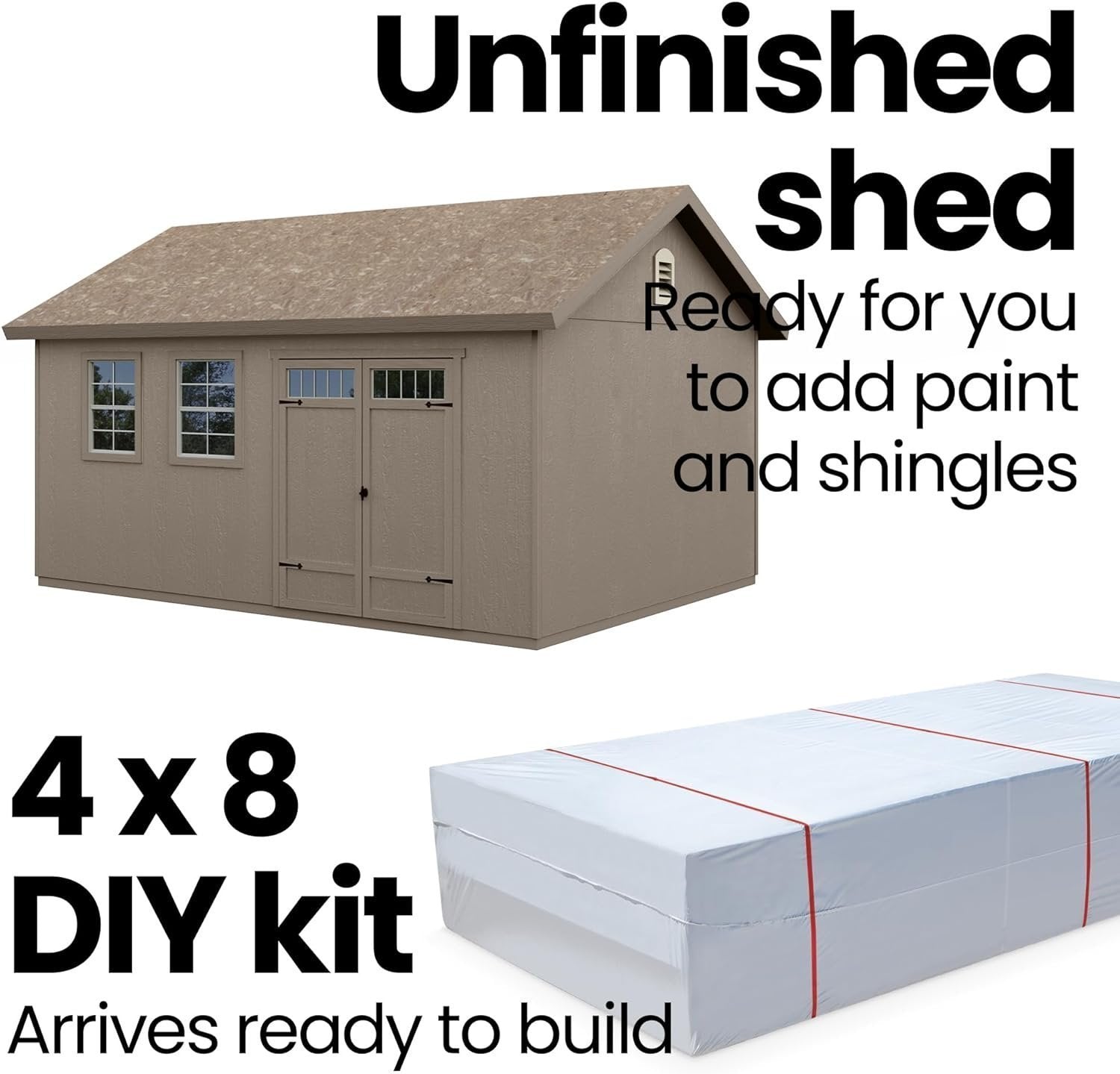 Handy Home Products Scarsdale 12×16 Do-it-Yourself Wooden Storage Shed with Floor