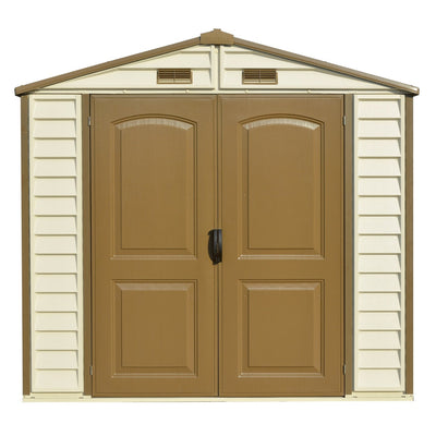 DuraMax 8ft x 6ft Storeall Vinyl Shed with Foundation Kit and window