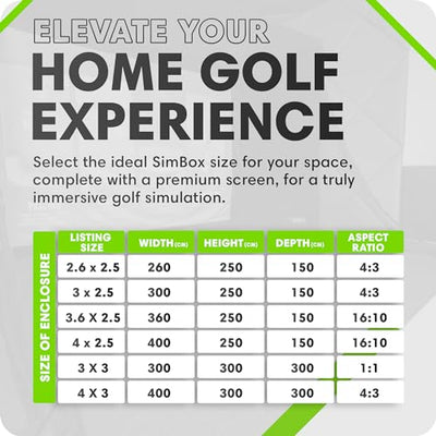 GolfBays SIMBOX Golf Simulator Enclosure – Premium Golf at Home Practice, Easy Setup, Various Sizes, Fabric with Durable Frame & Impact Screen