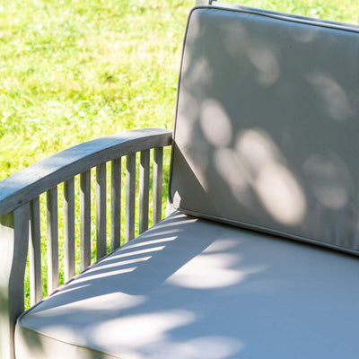 Gardenesque Patio Garden Furniture Set - Light Grey Wooden Garden Set - Repton Lounge - Outdoor Table & Chairs - Durable and Comfortable Design - With Cushions - Flat Pack Design - 4 Seater