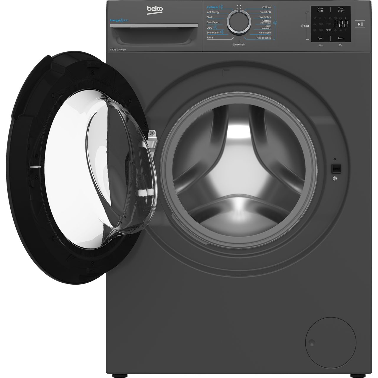 Beko EnergySpin™ B3W31041A 10kg Washing Machine with 1400 rpm - Anthracite - A Rated