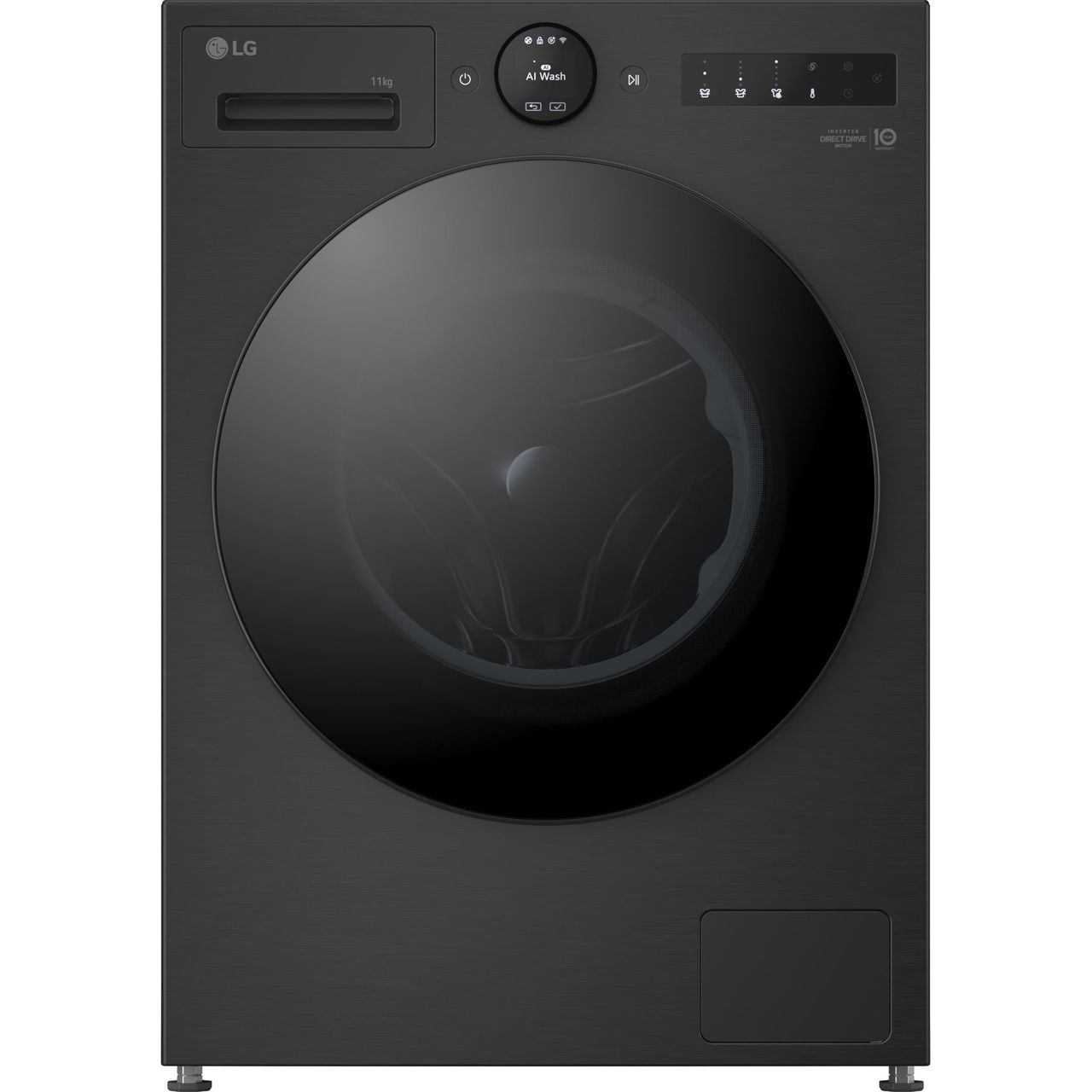 LG VX70 Series AI Direct Drive™ F4X7011TBB 11kg WiFi Connected Washing Machine with 1400 rpm - Matte Black - A Rated