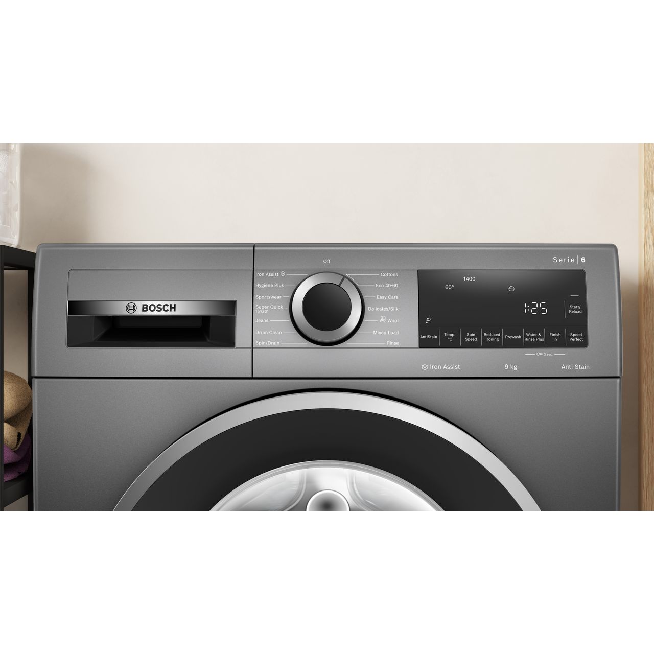 Bosch Series 6 WGG244ZCGB 9kg Washing Machine with 1400 rpm - Graphite - A Rated