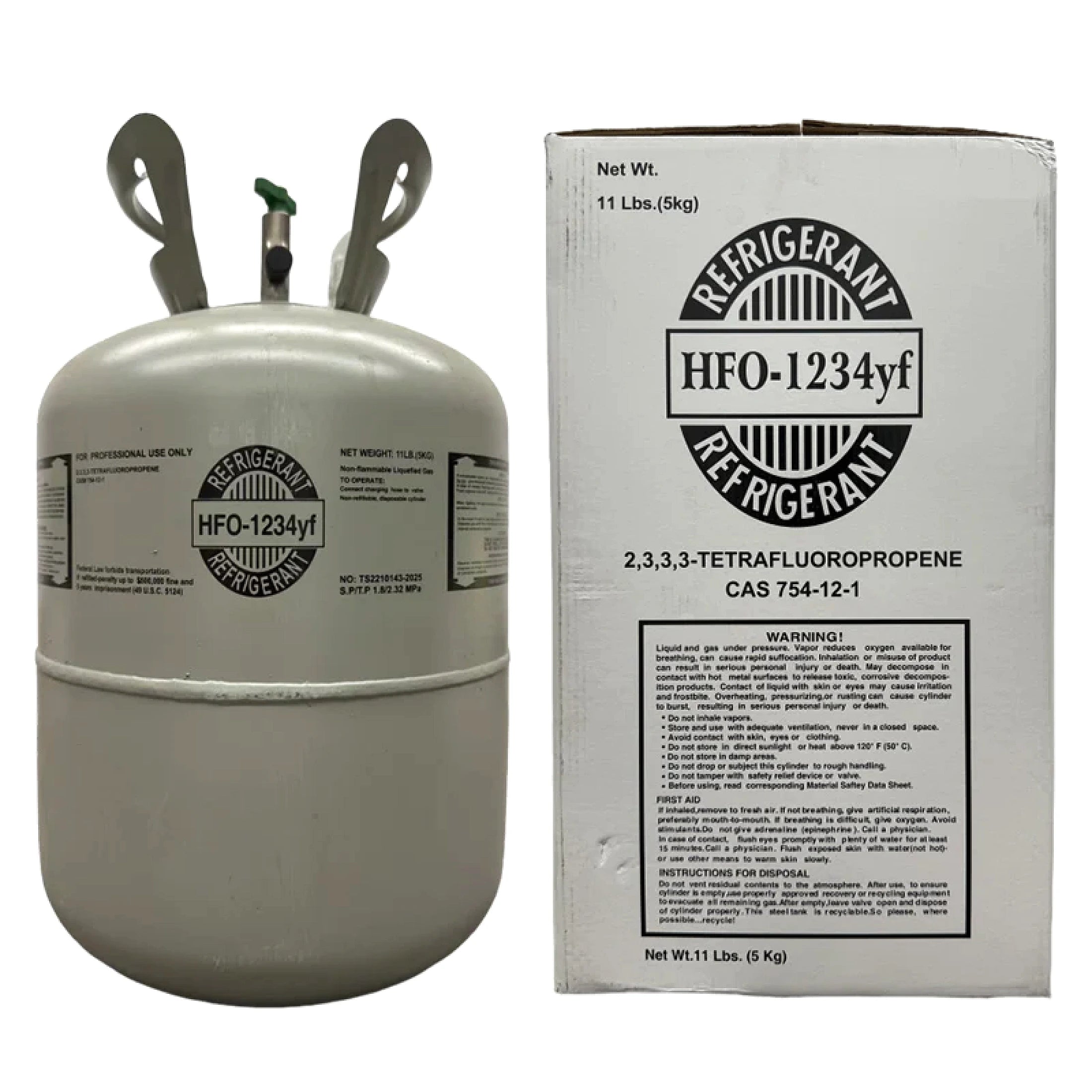 11 LB R1234yf Low-GWP Automotive AC Refrigerant