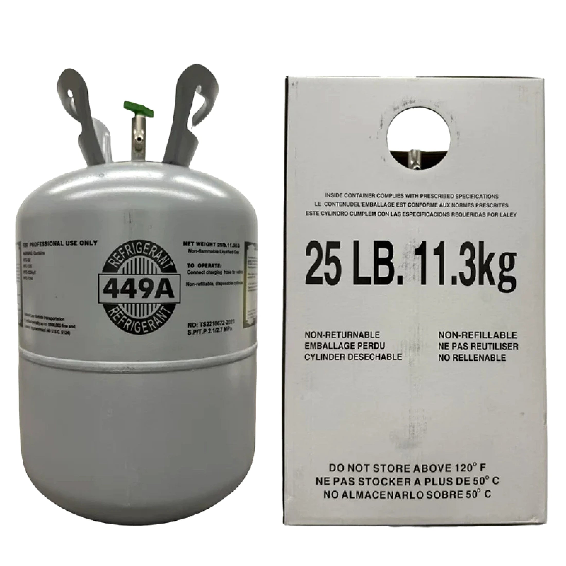 25 lb R449A HFO Blend Refrigerant Gas Cylinder