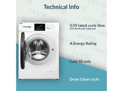 Freestanding Washing Machine - 10kg Drum, 1400rpm | HYE