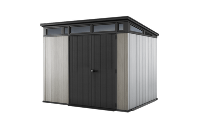 Keter Artisan 9x7 Foot Large Outdoor Shed with Floor with Modern Design for Patio Furniture