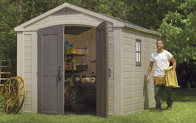Keter Factor Shed 8x11ft Storage Shed- Brown