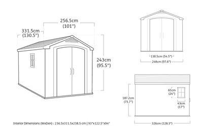 Keter Factor Shed 8x11ft Storage Shed- Brown
