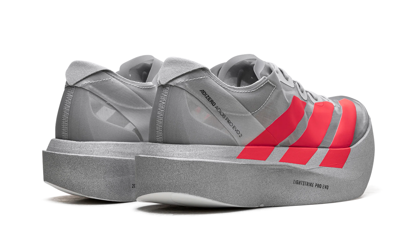 Grey Adizero Adios Pro EVO 2 "Silver Metallic/Lucid Red/Grey Two"