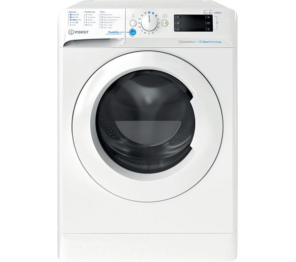 INDESIT Steam Push&Go BDE 96436 WV UK 9 kg Washer Dryer - White