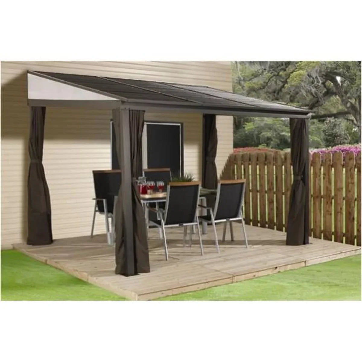 Sojag 500-9165470 10 x 12 ft. Portland No. 53 Wall Gazebo Steel Roof