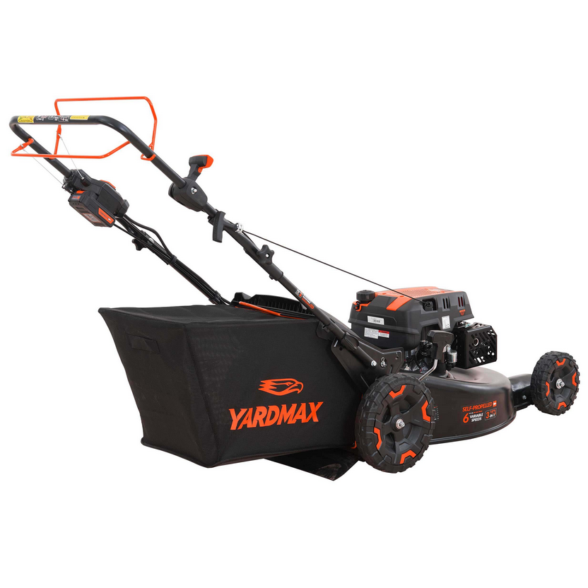 YG4761 24 in. 201cc Electric Start SELECT PACE 6 Speed CVT High Wheel RWD 3-in-1 Gas Walk Behind Self Propelled Lawn Mower