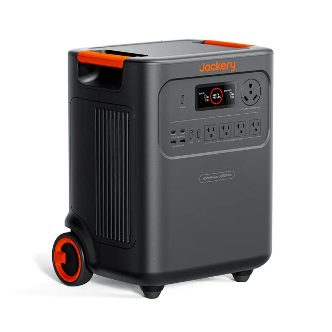 Jackery HomePower 3600 Plus Portable Power Station with 2x 200W Solar Panels, 3600W AC Output, 3584Wh LFP Solar Generator, Expandable up to 21kWh, Essential Home Backup for Home Use, Emergencies, RV