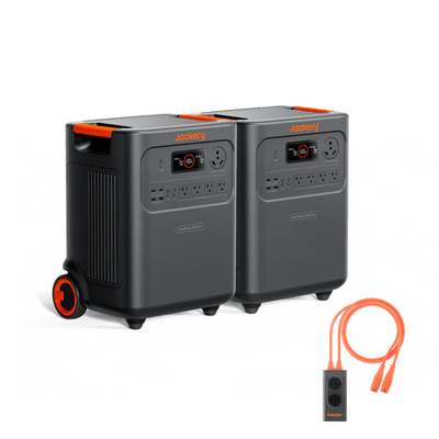 Jackery HomePower 3600 Plus Portable Power Station with 2x 200W Solar Panels, 3600W AC Output, 3584Wh LFP Solar Generator, Expandable up to 21kWh, Essential Home Backup for Home Use, Emergencies, RV