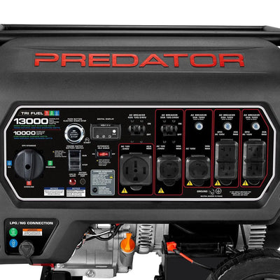 PREDATOR 13,000 Watt Tri-Fuel Portable Generator with Remote Start and CO SECURE Technology, 49-State Compliant
