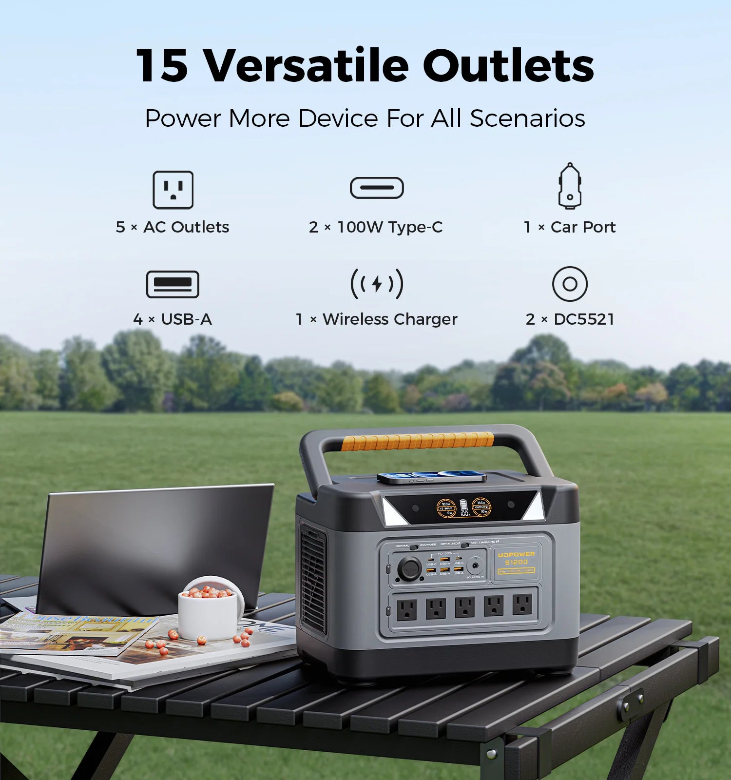 UDPOWER S1200 Portable Power Station – 1190Wh | 1800W Surge