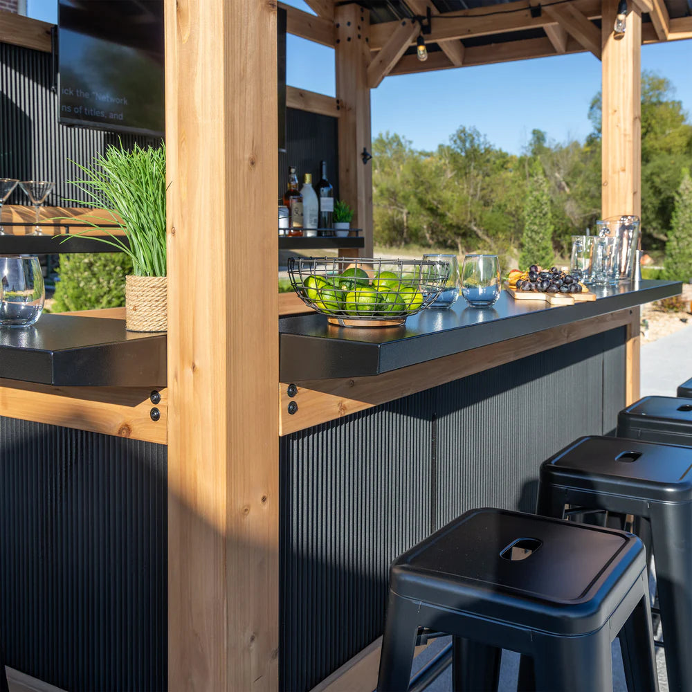 Backyard Discovery 9X6 Palisade Cedar & Steel Outdoor Bar