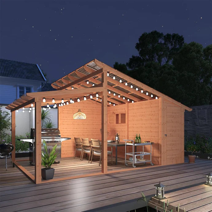 AECOJOY 20′ × 12.5′ Outdoor Wooden Gazebo with Storage Room