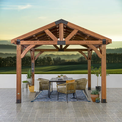 Backyard Discovery Arlington 12×12 Gazebo with Electric – Lt Brown