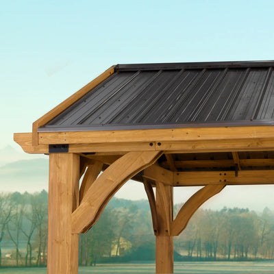 Backyard Discovery Arlington 12×12 Gazebo with Electric – Lt Brown