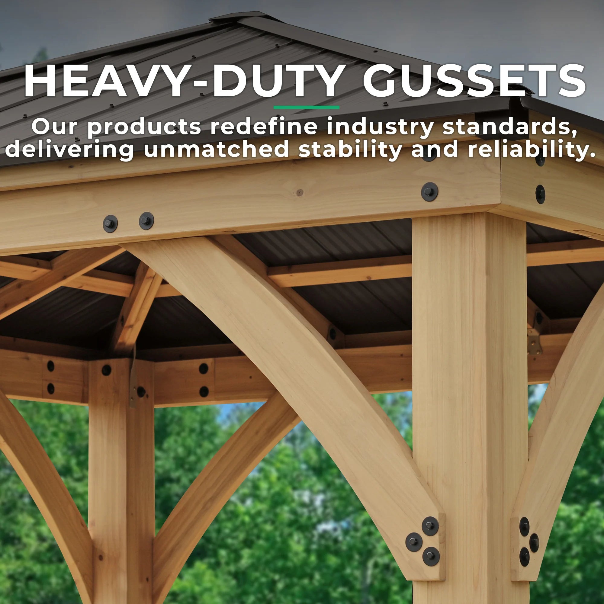Yardistry Meridian 12×12 Cedar Gazebo with Aluminum Roof