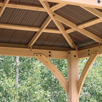 Yardistry Meridian 12×12 Cedar Gazebo with Aluminum Roof