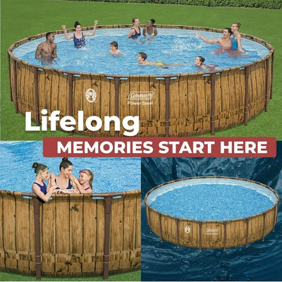 Coleman Power Steel 22 ft. x 52 in. Round Metal Frame Above Ground Pool Set