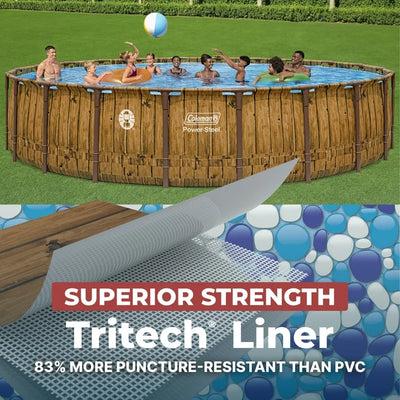 Coleman Power Steel 22 ft. x 52 in. Round Metal Frame Above Ground Pool Set