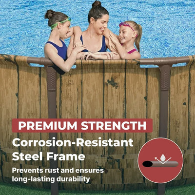 Coleman Power Steel 22 ft. x 52 in. Round Metal Frame Above Ground Pool Set