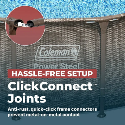 Coleman Power Steel 18 ft. x 48 in. Round Metal Frame Above Ground Pool Set