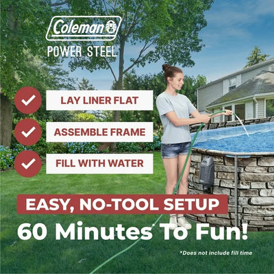 Coleman Power Steel 16′ x 10′ x 42″ Oval Above Ground Pool Set