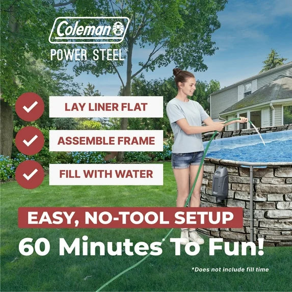 Coleman Power Steel 16′ x 10′ x 42″ Oval Above Ground Pool Set