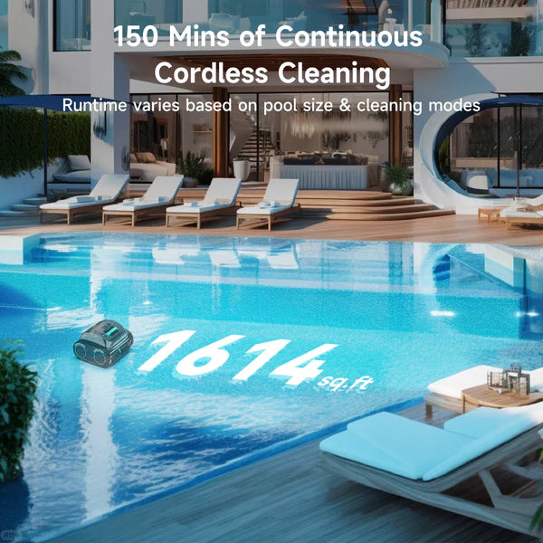 WYBOT C1 Cordless Robotic Pool Cleaner with Triple Motor, Wall Climbing, and Self-Parking