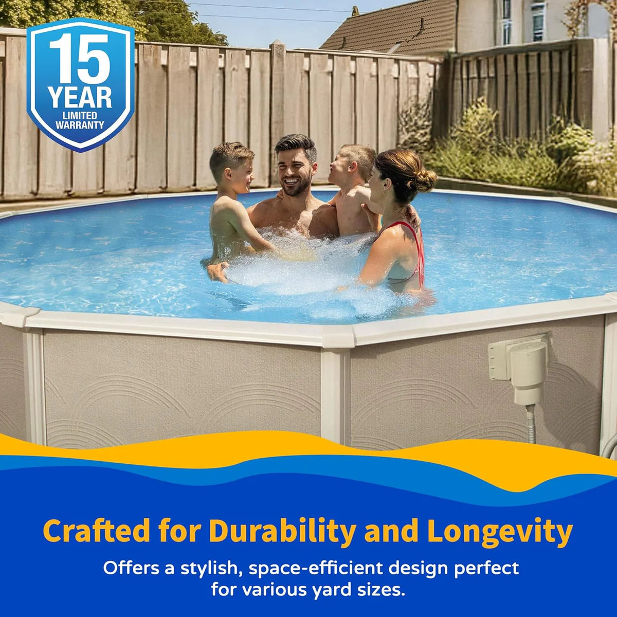 Blue wave 24′ x 52″ Round Belize Above Ground Swimming Pool